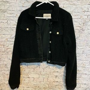Ashley Vintage Charm Faux Fur sherpa teddy button up jacket